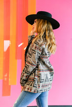 Load image into Gallery viewer, Grey Aztec Sherpa Jacket
