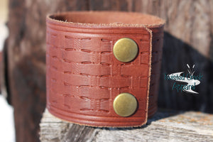 Medium Brown Weave Leather Bracelet